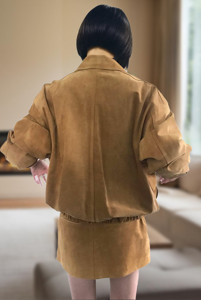 Ashore_Shop_2025_Women_s_Faux_Suede_Two_Piece_Outfit_Sets_Loose_bomber_jackets_and_mini_skirts-2