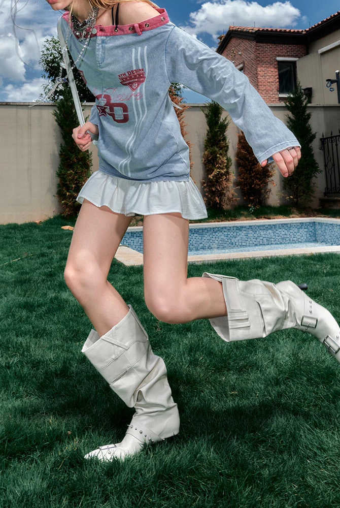 Ashore_Western_Shop_Trendy_Wide_Leg_Western_Cowgirl_Boots_with_Distinctive_Buckles