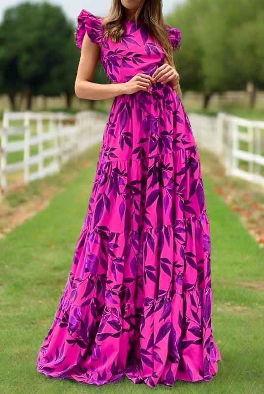 Ashoreshop-Maxi-Dress-2024-Women-Elegant-Printed-Ruffled-Short-Sleeve-Round-Neck-Backless-Lace-Up-Long-dresses