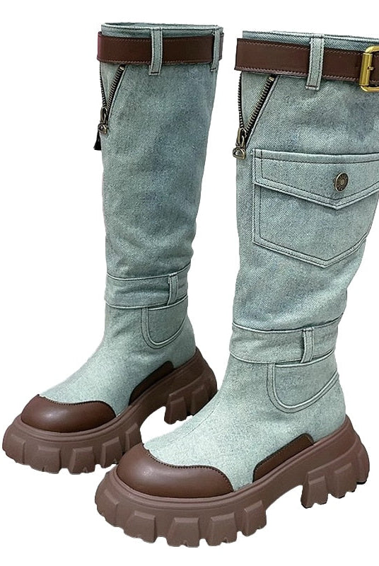 Ashoreshop-Women-Casual-Shoes-Cowboy-Denim-Boots-2023-Winter-Flats-Knee-High-Boots-Motorcycle-Boots-4