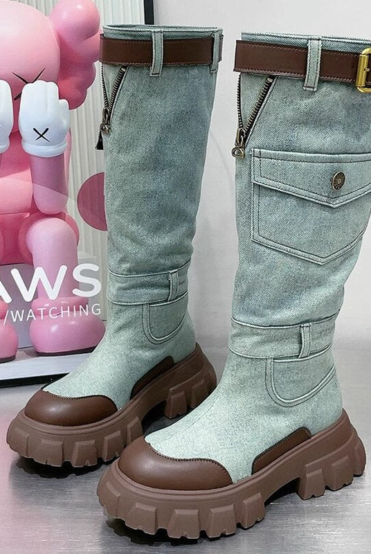 Ashoreshop-Women-Casual-Shoes-Cowboy-Denim-Boots-2023-Winter-Flats-Knee-High-Boots-Motorcycle-Boots-5