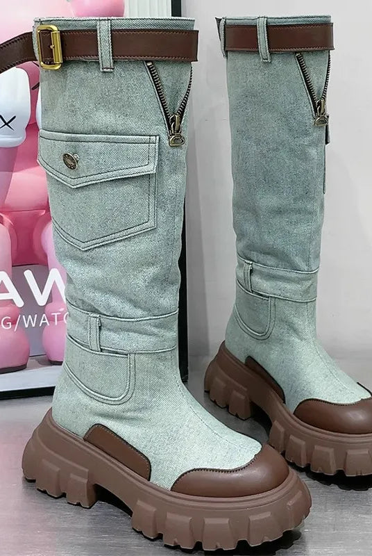 Ashoreshop-Women-Casual-Shoes-Cowboy-Denim-Boots-2023-Winter-Flats-Knee-High-Boots-Motorcycle-Boots-6