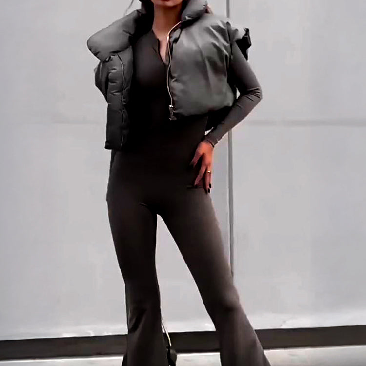 Modern_Women_Two-Piece_Set_Flare_Pant_Jumpsuit_with_S943757hort_Bubble_Vest_Aviator_Jackets-grey-3