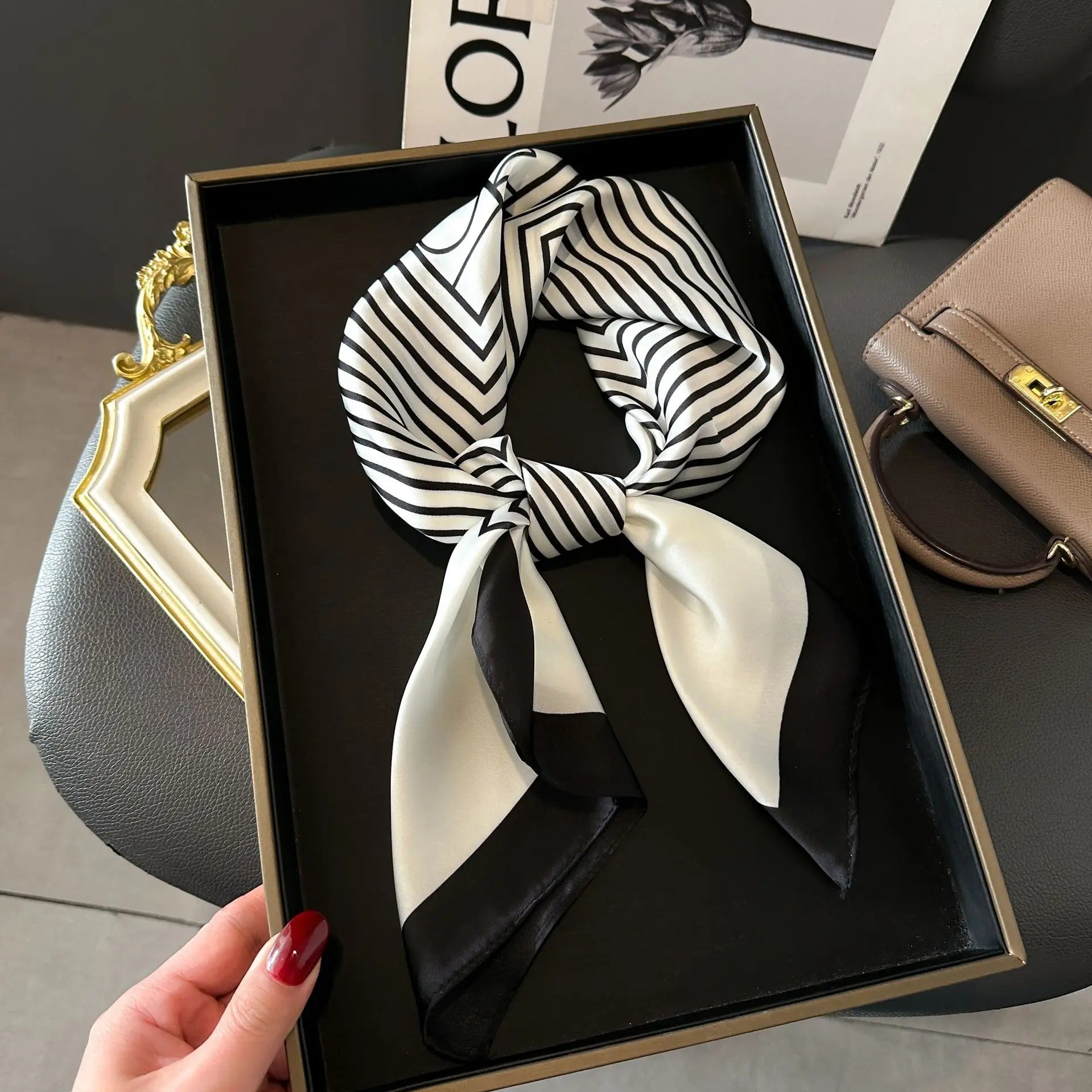 Women's 20 Pattern Small Print Square Scarf 70cm x 70 cm