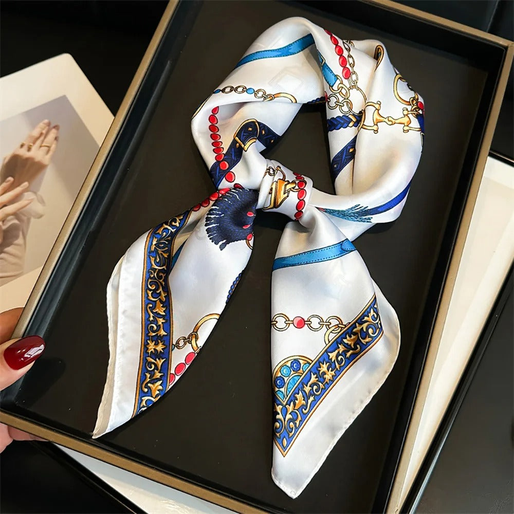 Women's 20 Pattern Small Print Square Scarf 70cm x 70 cm