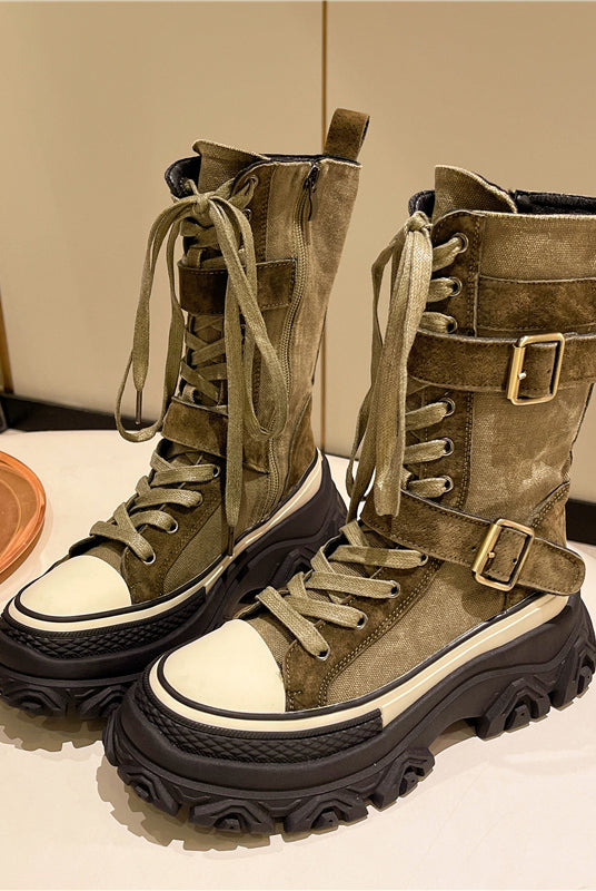 Womens Motocycle Boots thick bottom all-match motorcycle boots trend