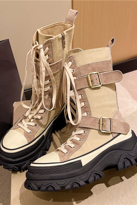 Womens Motocycle Boots thick bottom all-match motorcycle boots trend