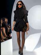 ASHORE_Womens_Flare_Skirt_Suit_Sets_Spring_Summer_Outfit-Black