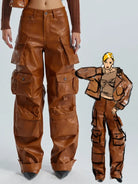 Ashore-shop-Women_Leather_Pants_Multi_Pocket-0s_High_Waist_Trousers_Loose_Casual_All_Match_Long_PU_Cargo_Pants
