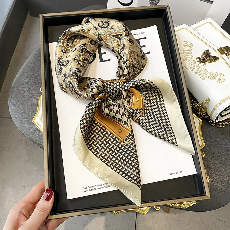 Women's 20 Pattern Small Print Square Scarf 70cm x 70 cm